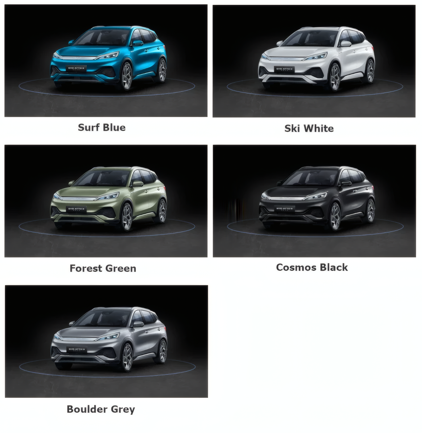 BYD Atto 3 Color Options